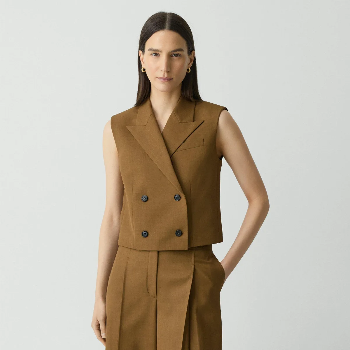 Double-Breasted Vest in City Twill by Theory