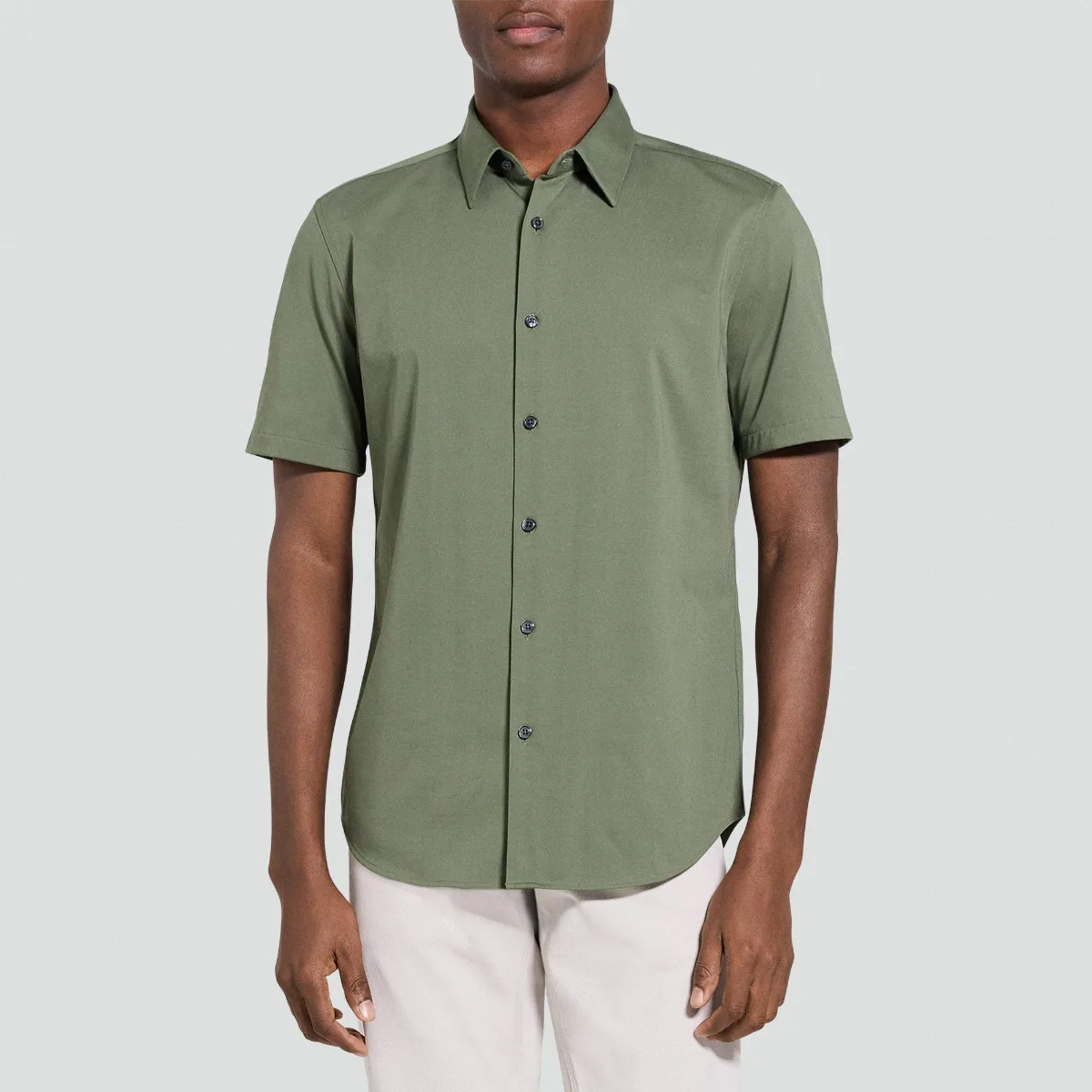 Irving Short-Sleeve Shirt in Structure Knit