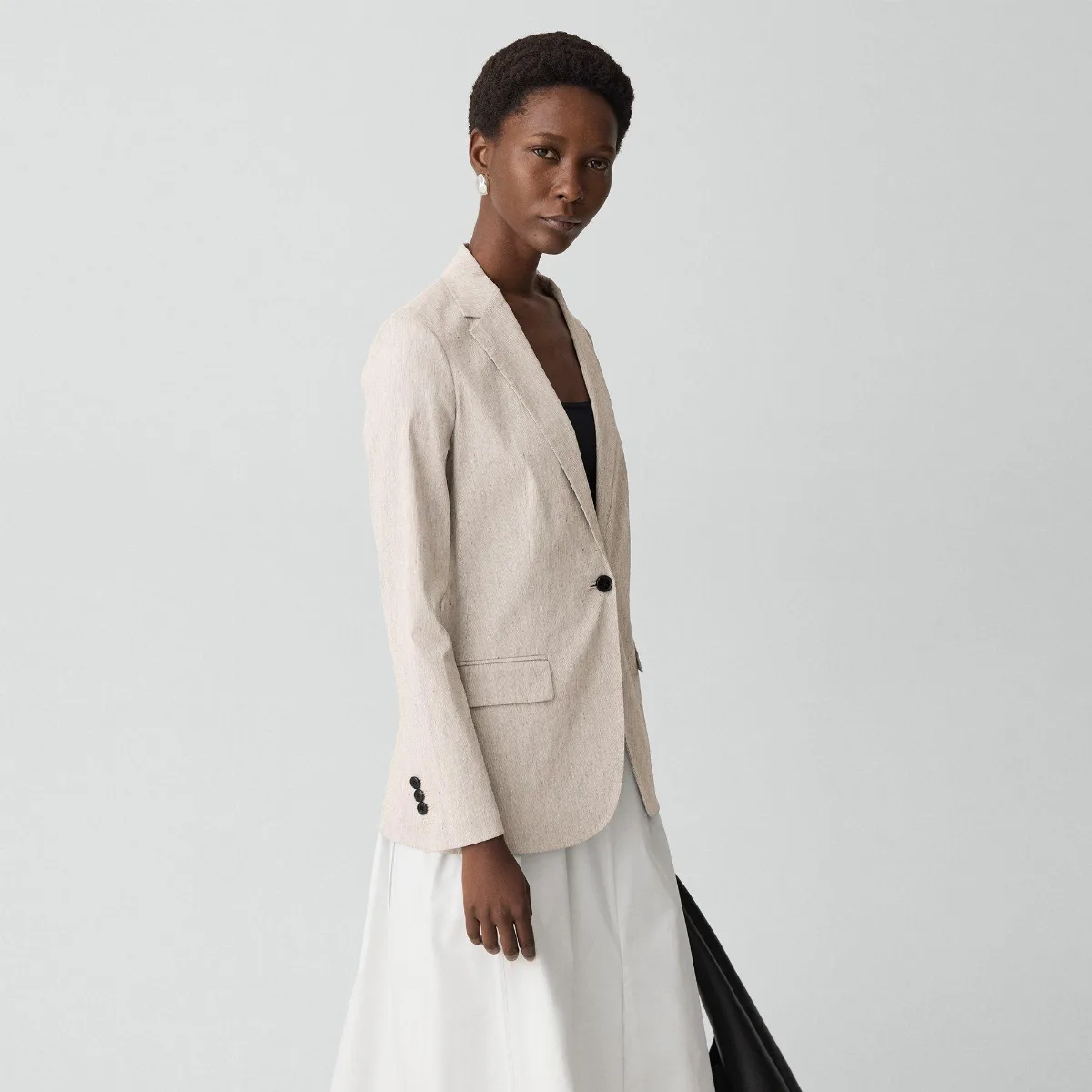 Staple Blazer in Textured Linen by Theory