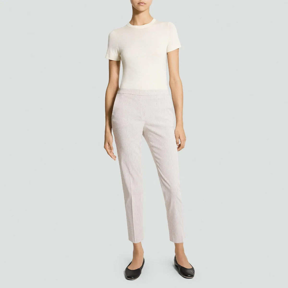 Treeca Pull-On Pant in Textured Linen