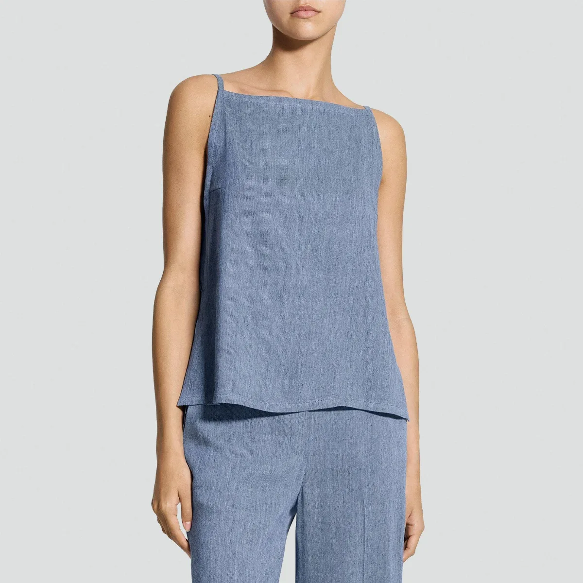 Apron Top in Fluid Linen by Theory
