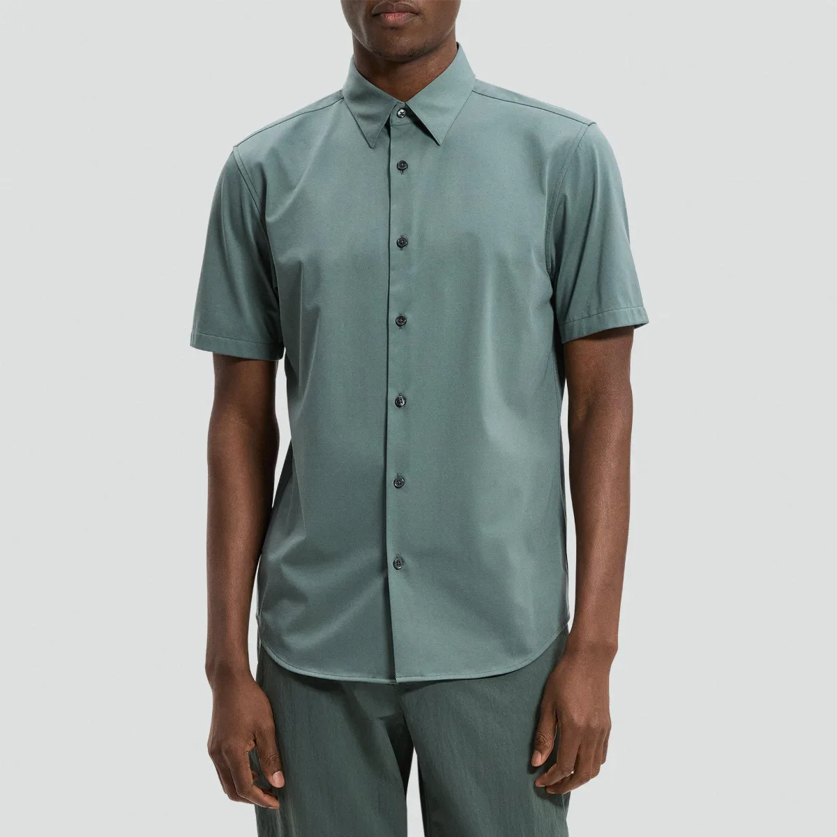 Irving Short-Sleeve Shirt in Structure Knit by Theory