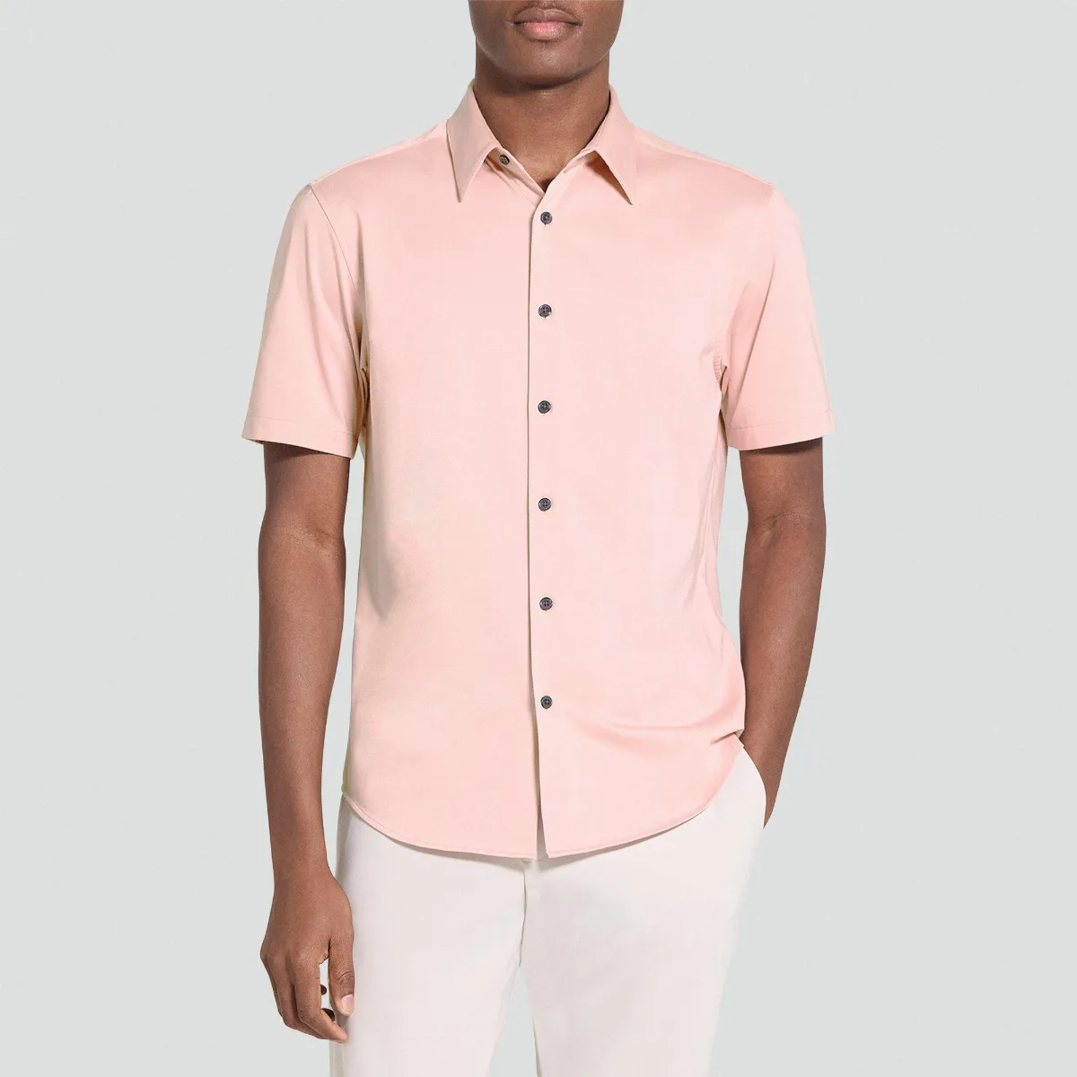 Irving Short-Sleeve Shirt in Structure Knit by Theory