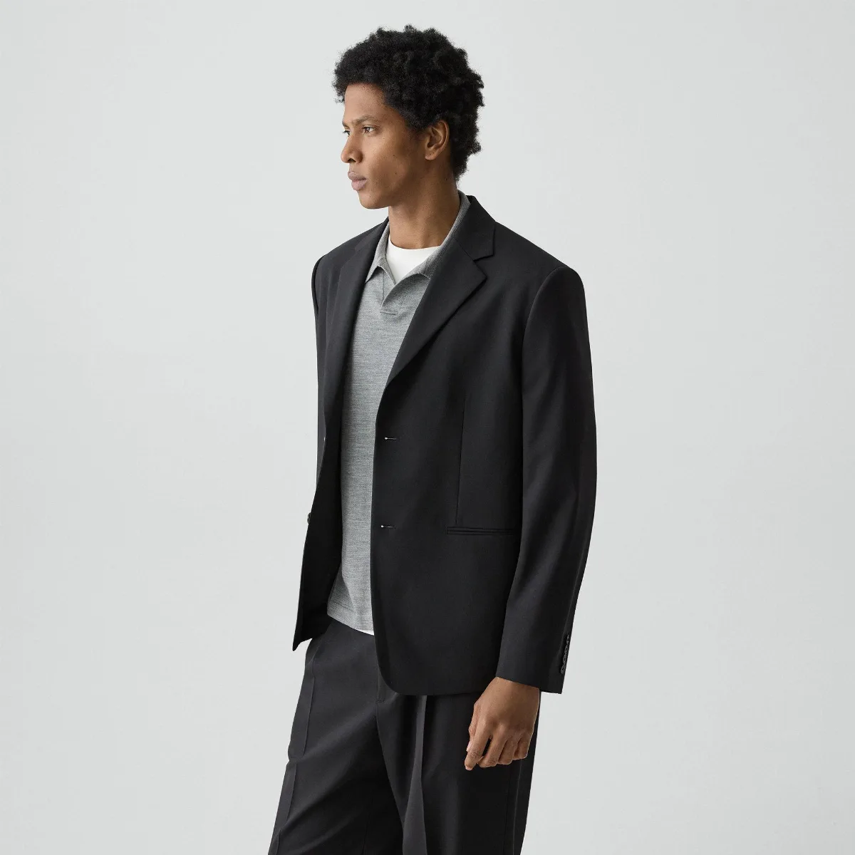 Relaxed Blazer in Stretch Wool by Theory