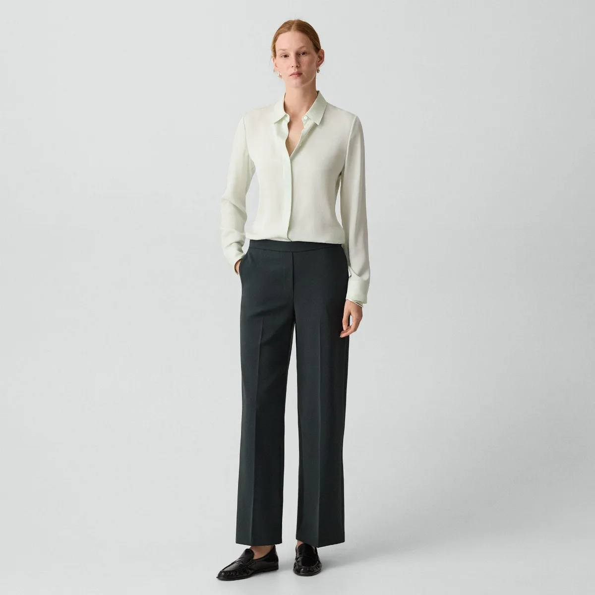Wide-Leg Pull-On Pant in Admiral Crepe