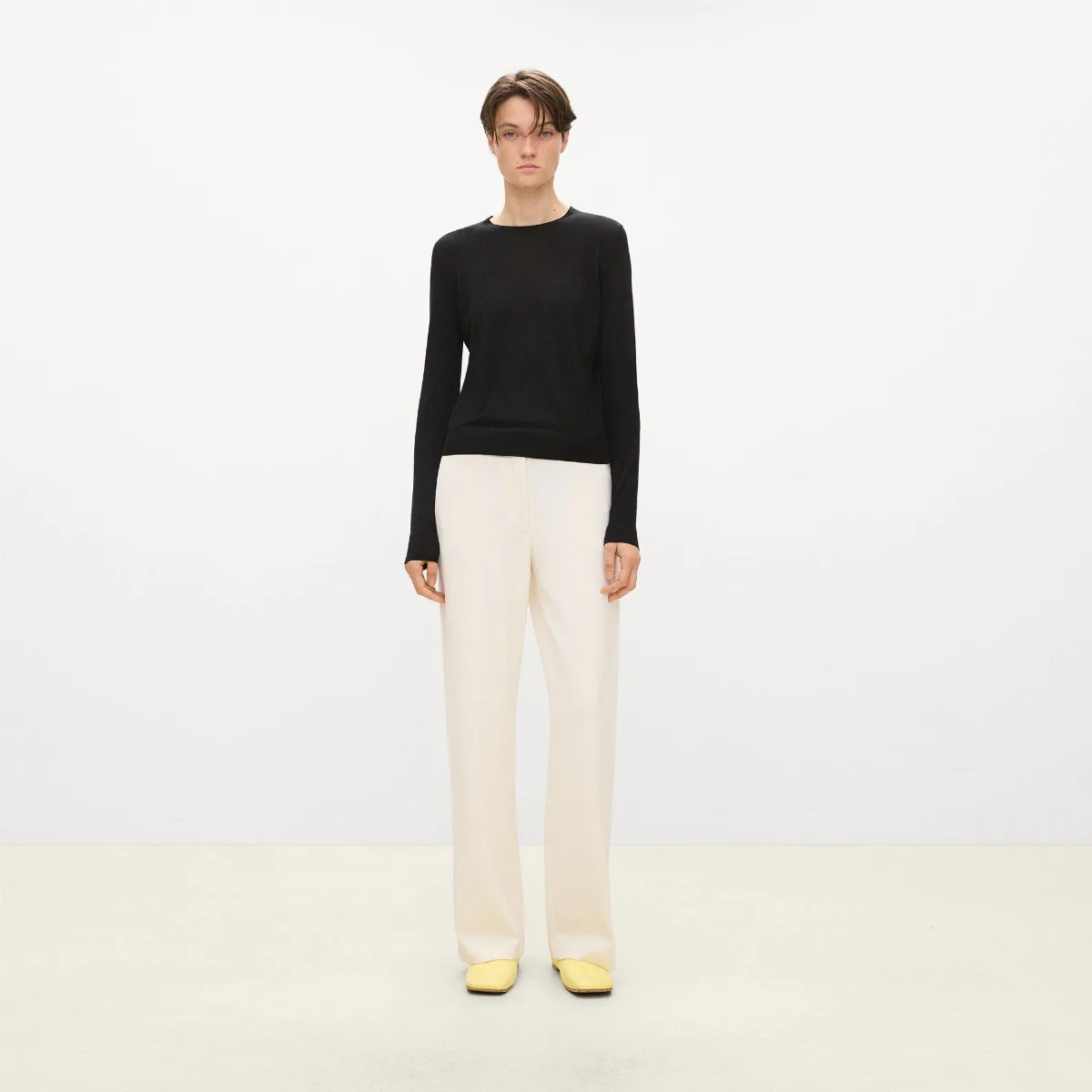 Relaxed Straight Pant in Double-Knit Jersey by Theory