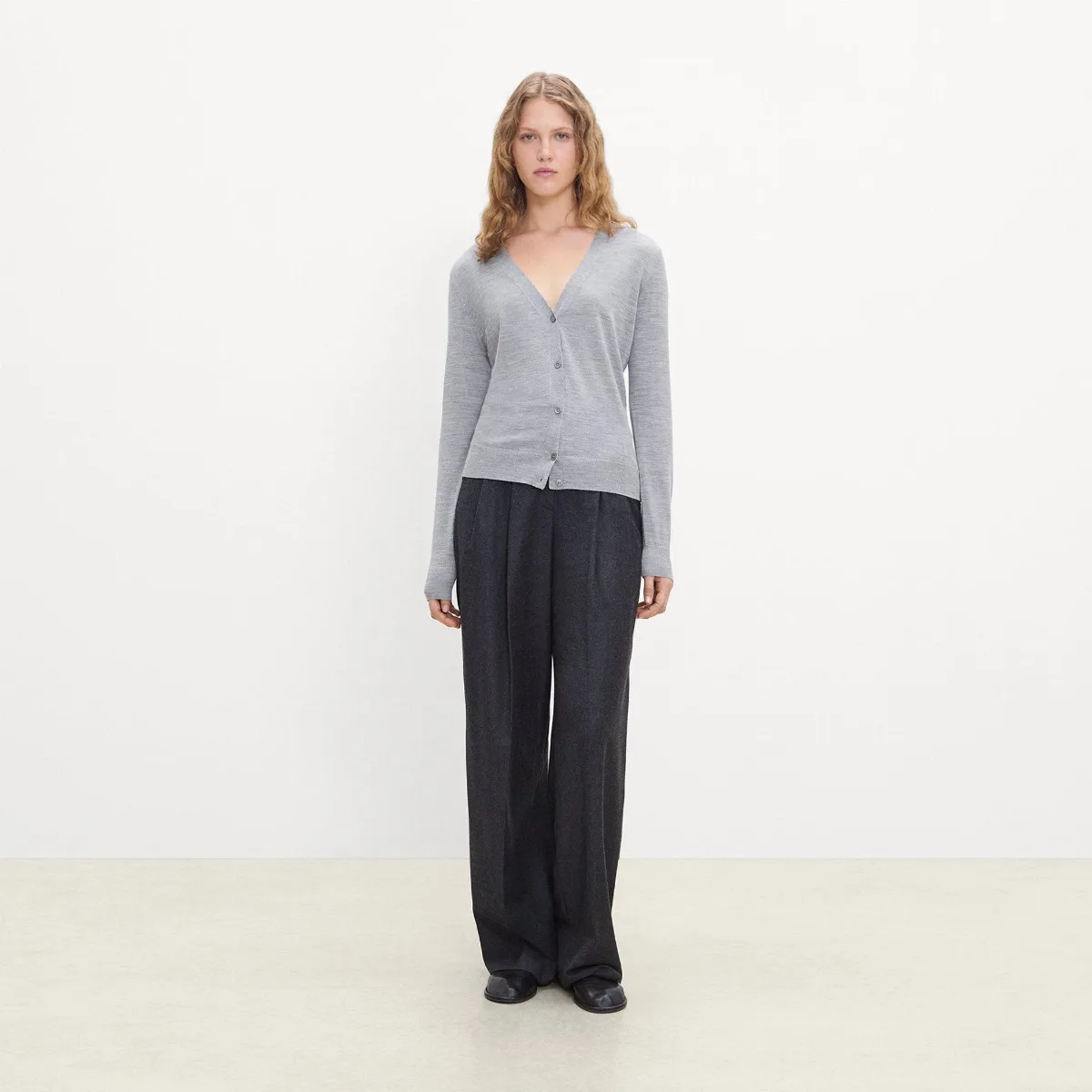 V-Neck Cardigan in Regal Wool by Theory