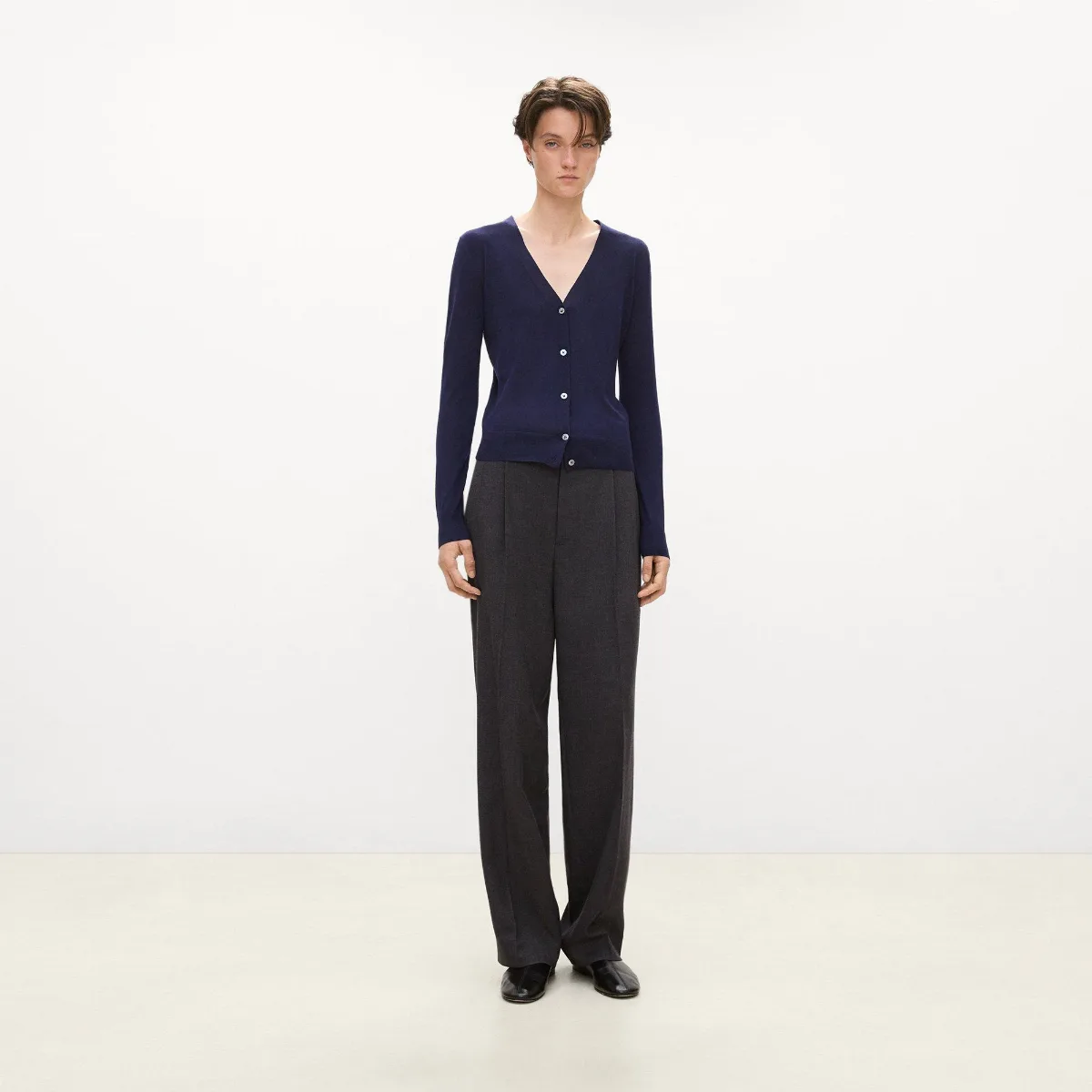 V-Neck Cardigan in Regal Wool by Theory