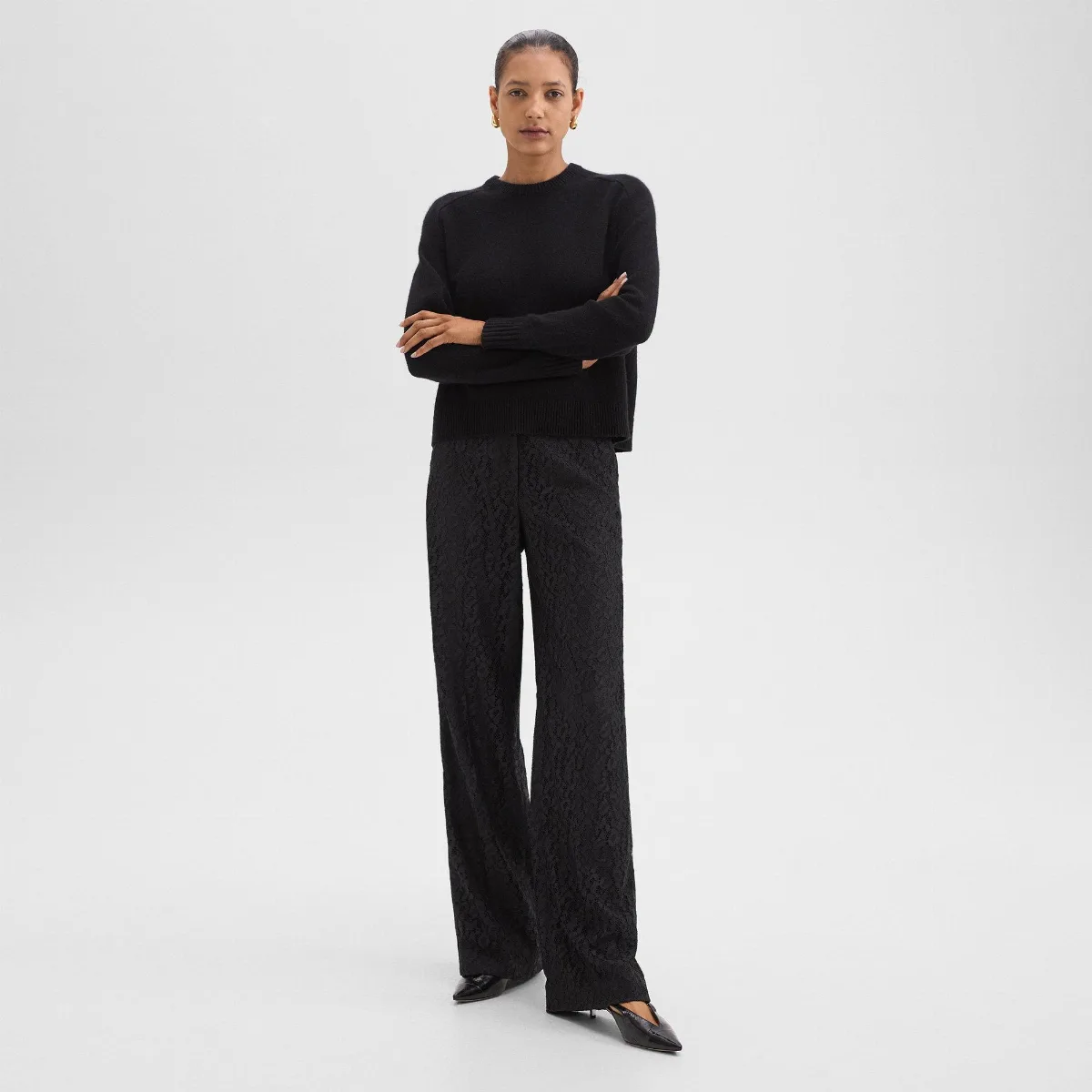 Tailored Pant in Leopard Lace by Theory