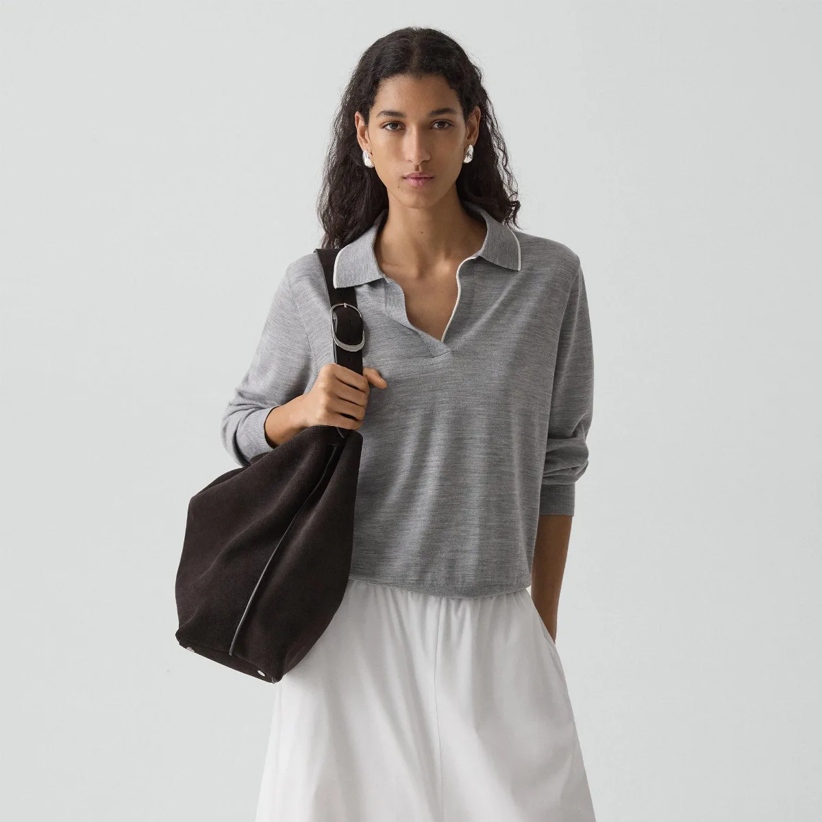 Hobo Bag in Suede by Theory