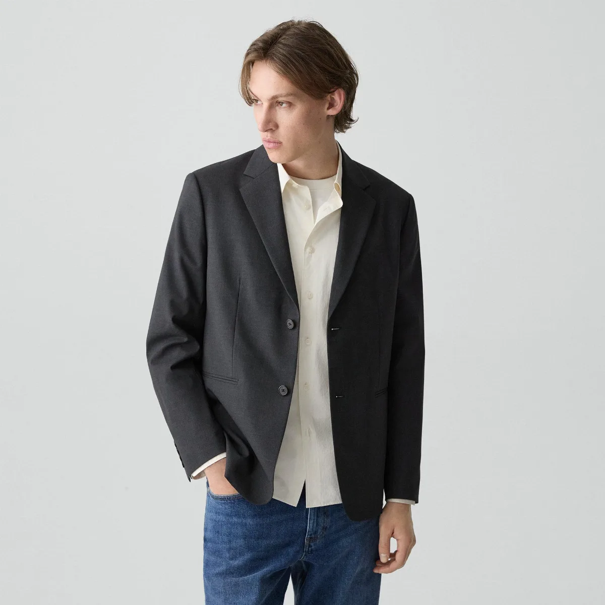 Relaxed Blazer in Stretch Wool