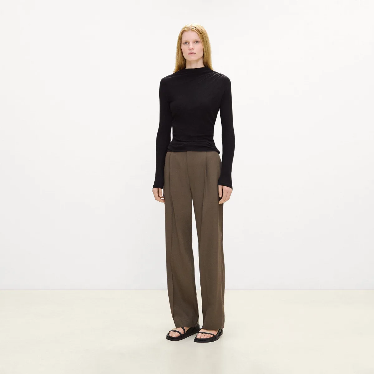 Mock Neck Top in Soft Rib by Theory