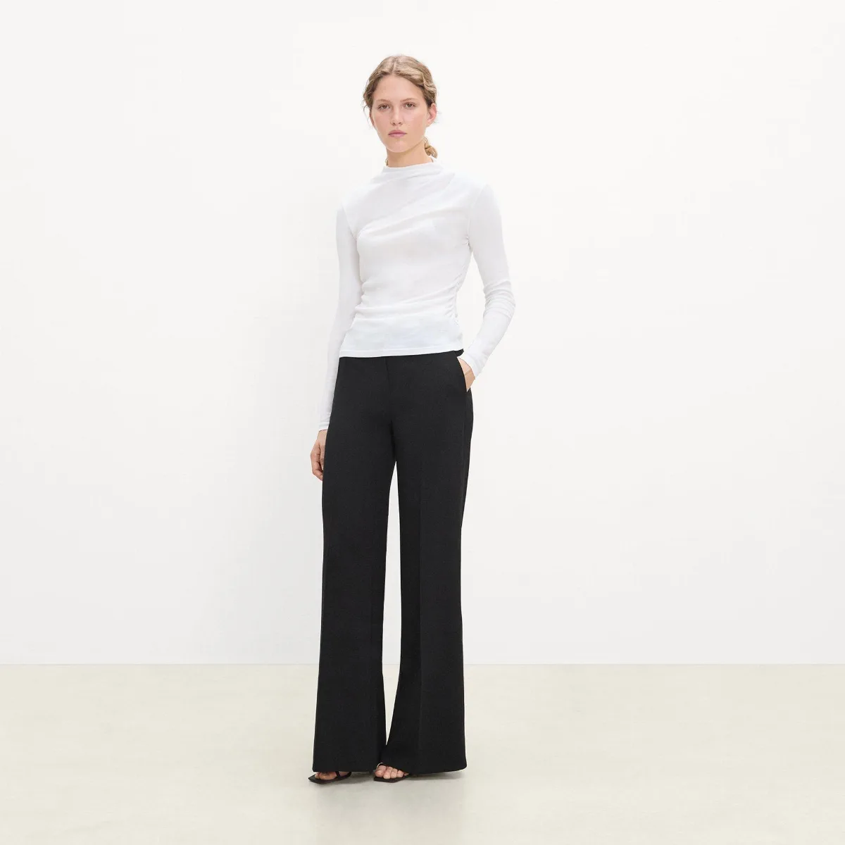 Mock Neck Top in Soft Rib by Theory