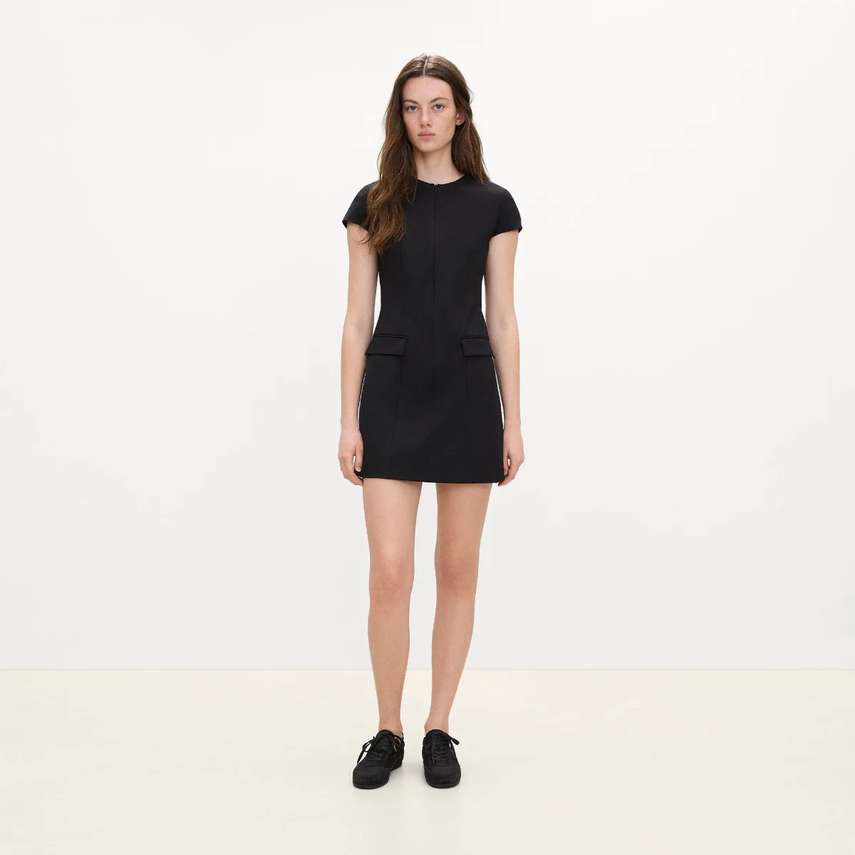 Zip Mini Dress in Good Wool