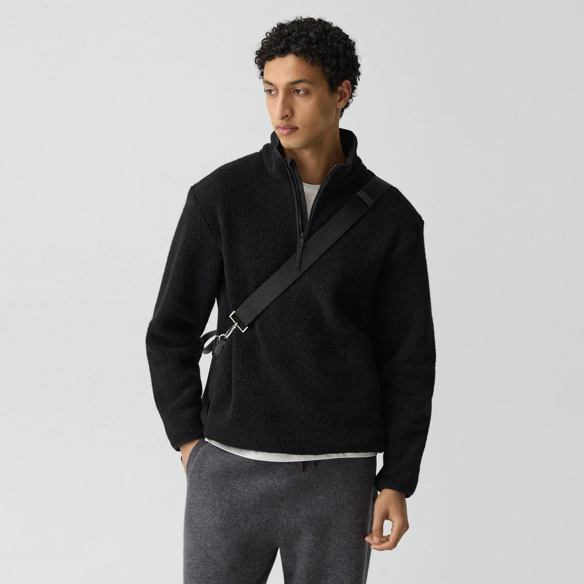 Quarter-Zip Sweatshirt in Dynamic Wool by Theory