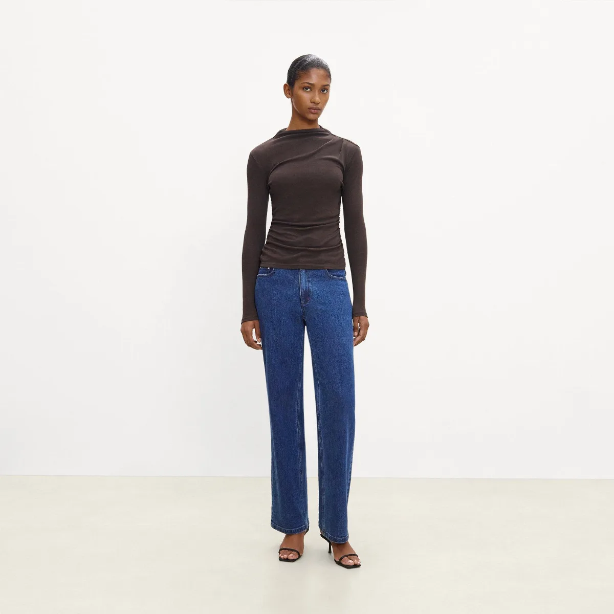 Mock Neck Top in Soft Rib by Theory