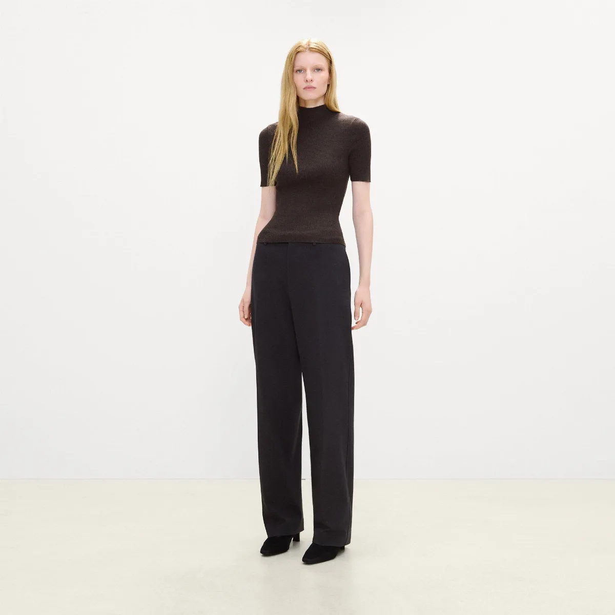 Leenda Mock Neck Sweater in Regal Wool by Theory