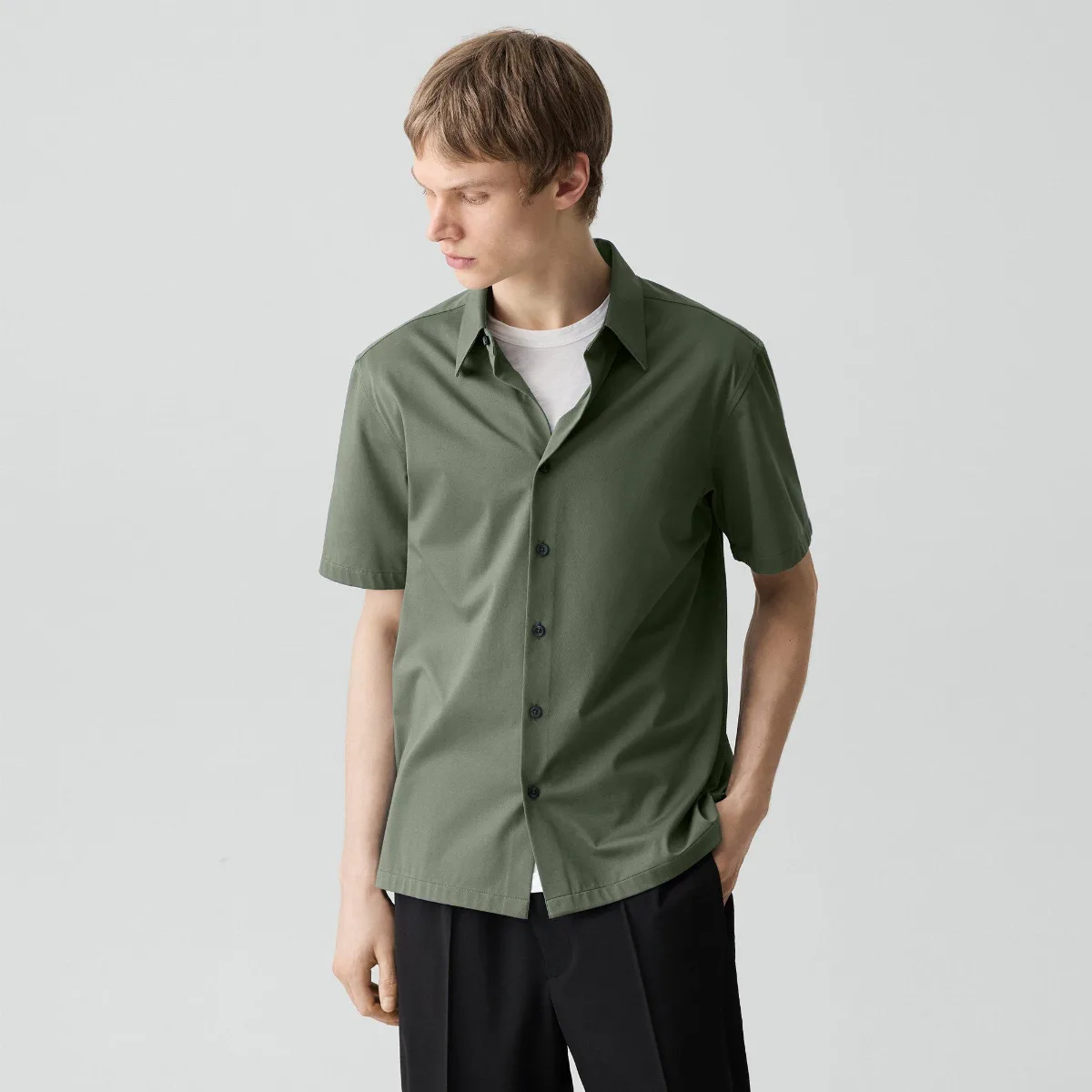 Irving Short-Sleeve Shirt in Structure Knit