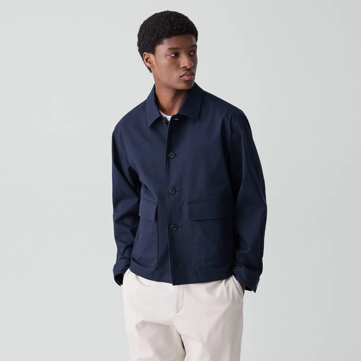 Button-Up Jacket in Moonsoft Cotton