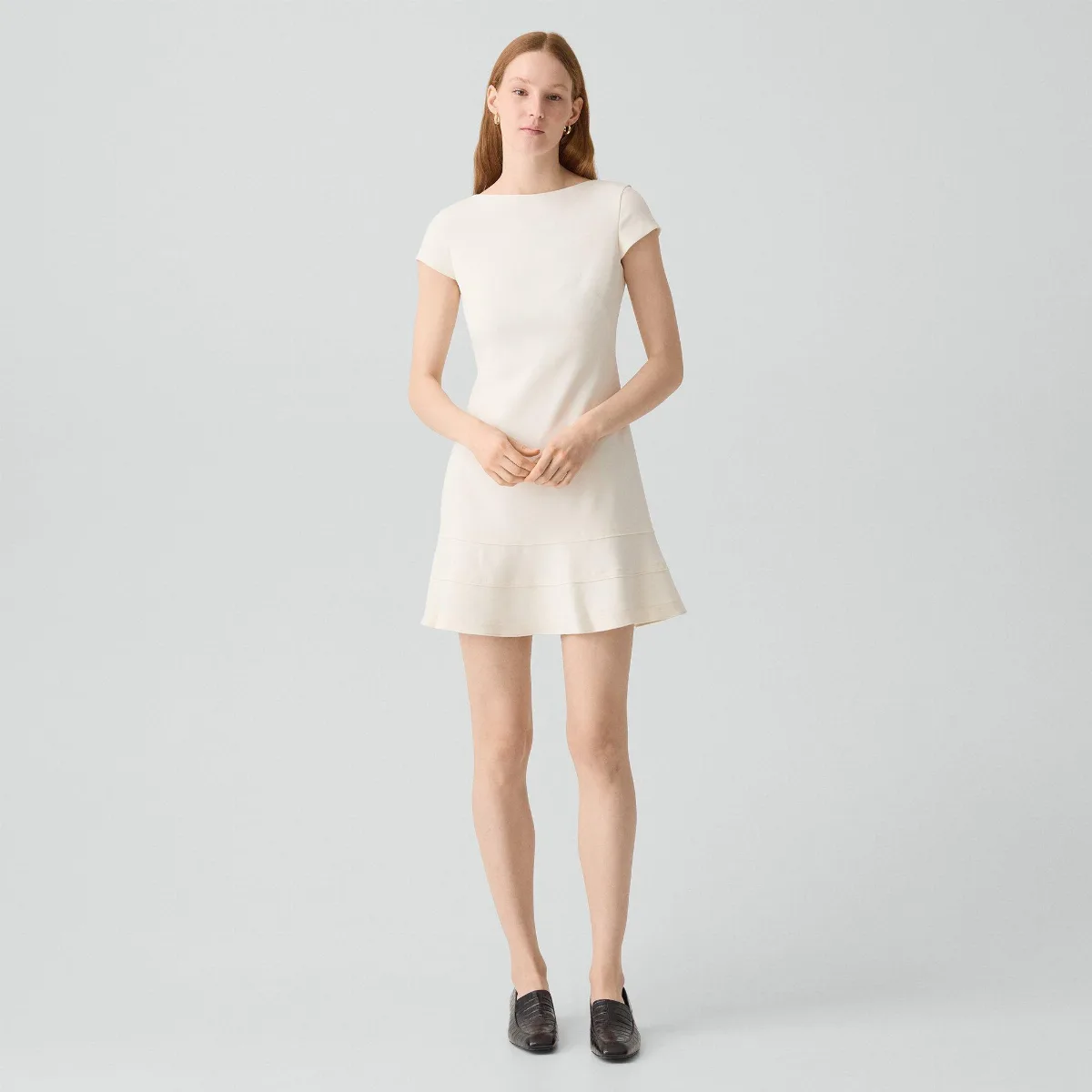 Tiered Mini Dress in Admiral Crepe by Theory