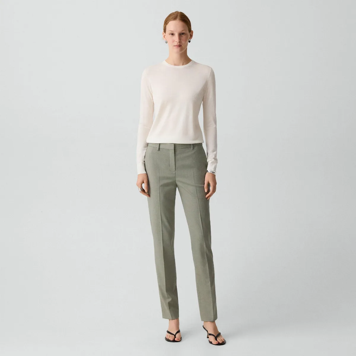 Treeca Full Length Pant in Wool Gabardine by Theory