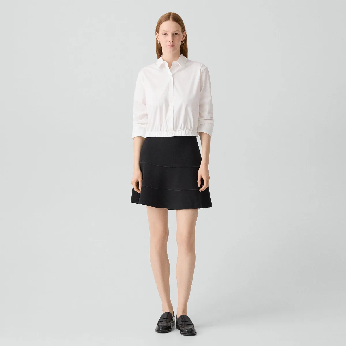 Tiered Flare Skirt in Admiral Crepe by Theory