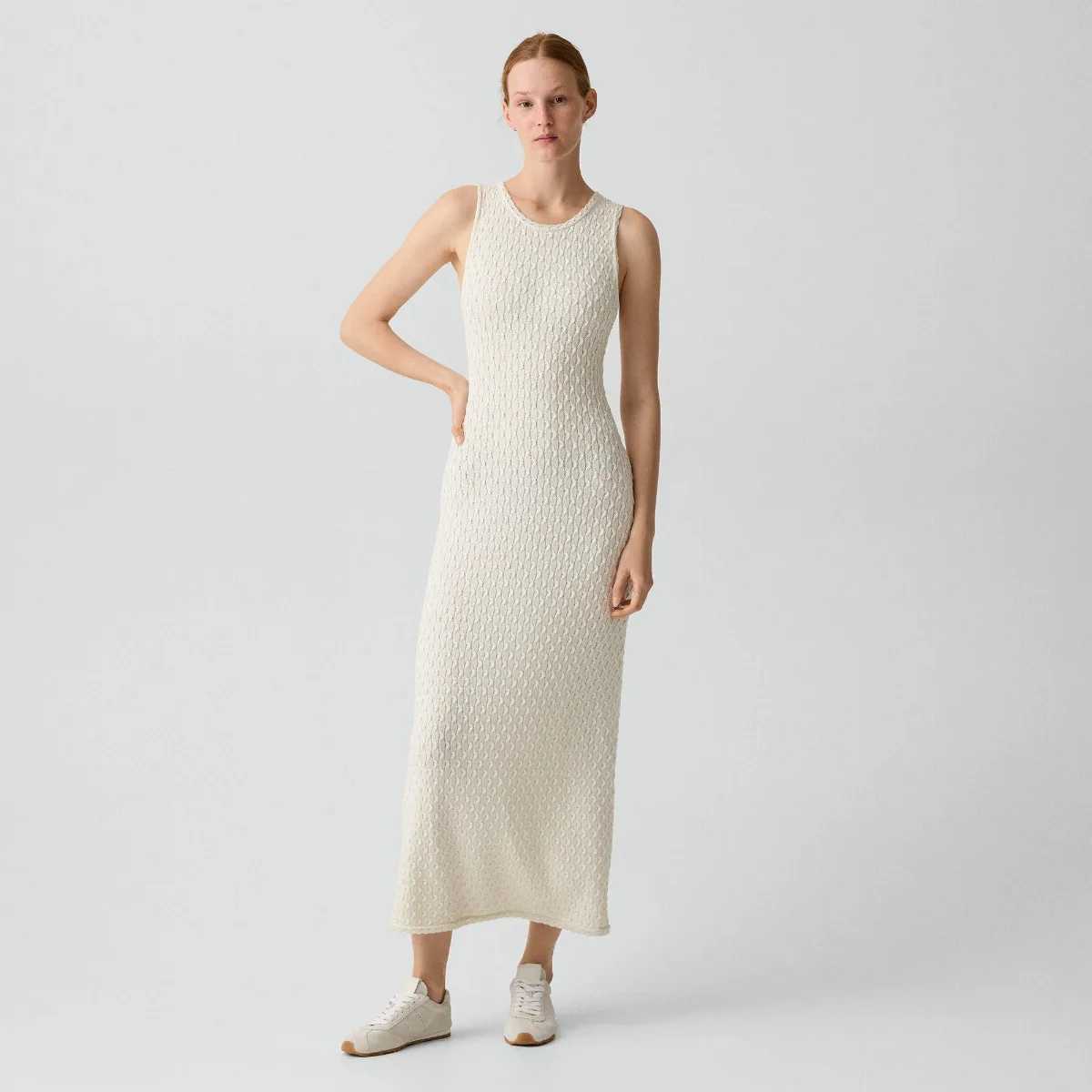 Textured Dress in Orchard Cotton by Theory
