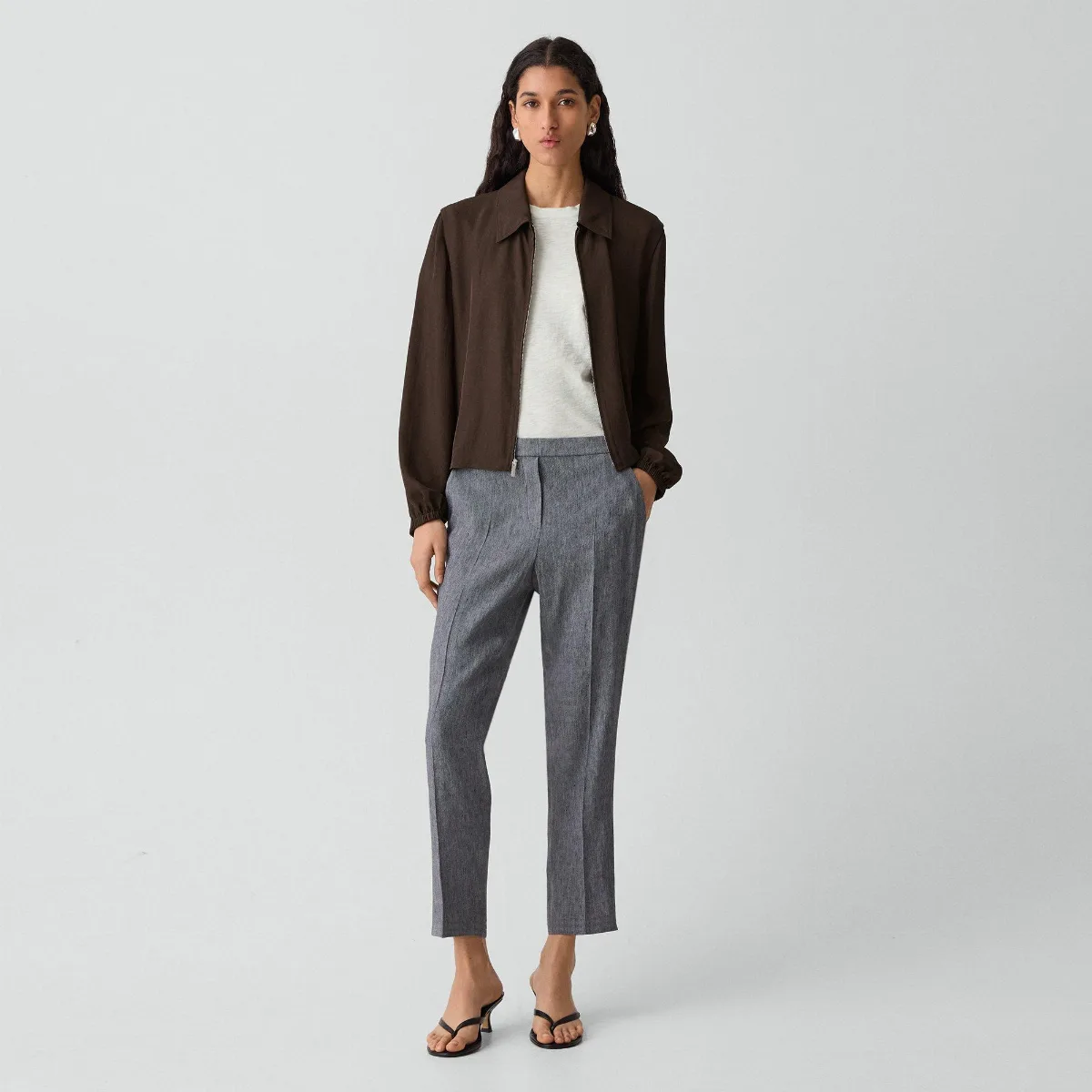 Treeca Pull-On Pant in Fluid Linen by Theory