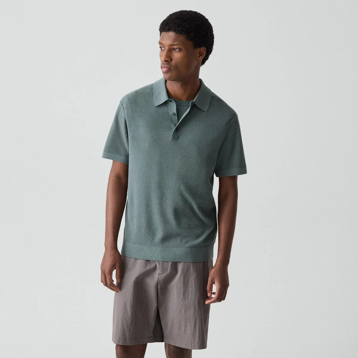 Polo Shirt in Silk-Cotton by Theory
