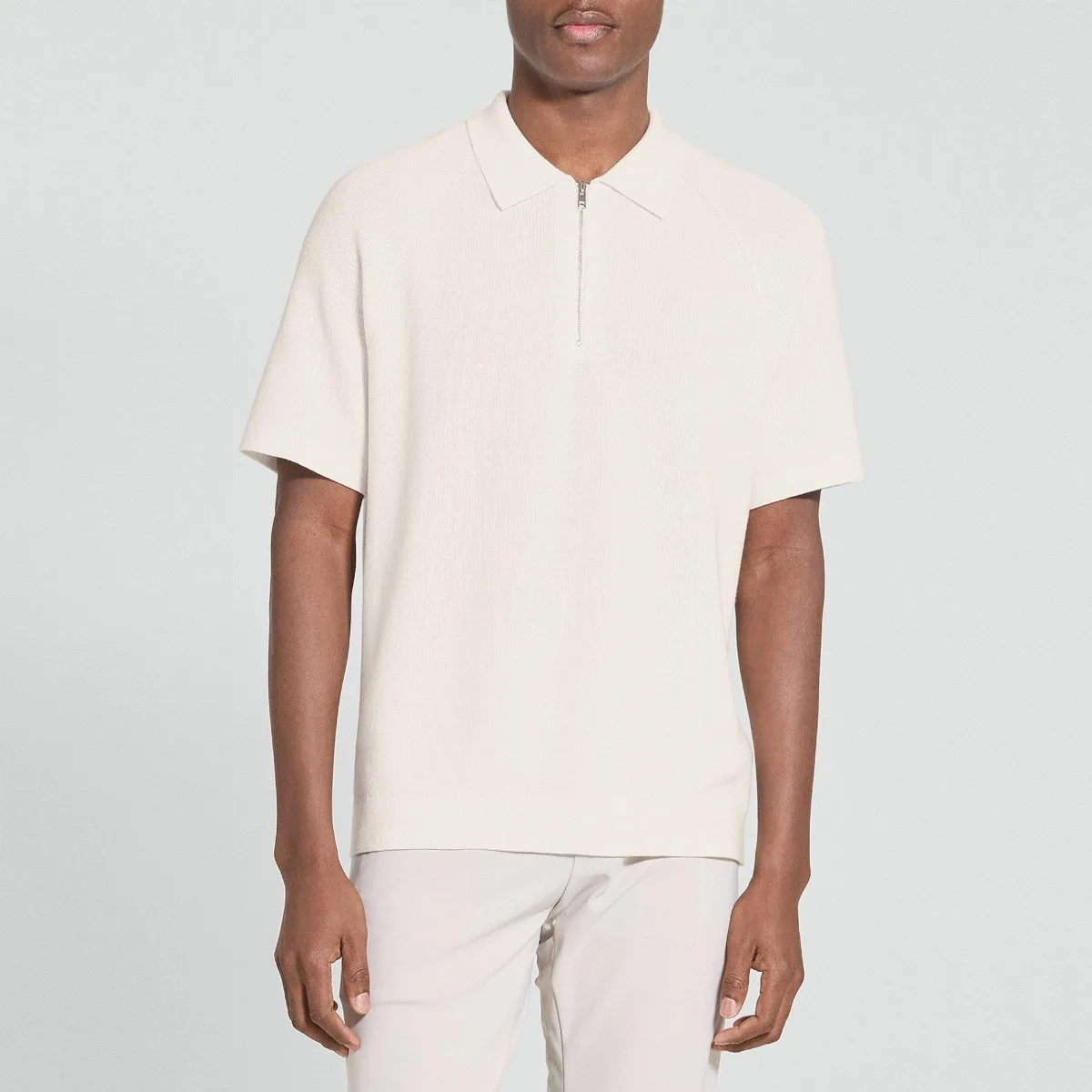 Zip Polo Shirt in Cotton by Theory