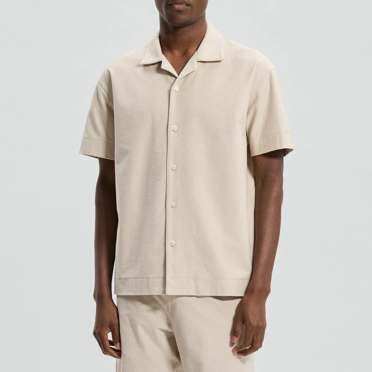 Short-Sleeve Shirt in Terry Cotton