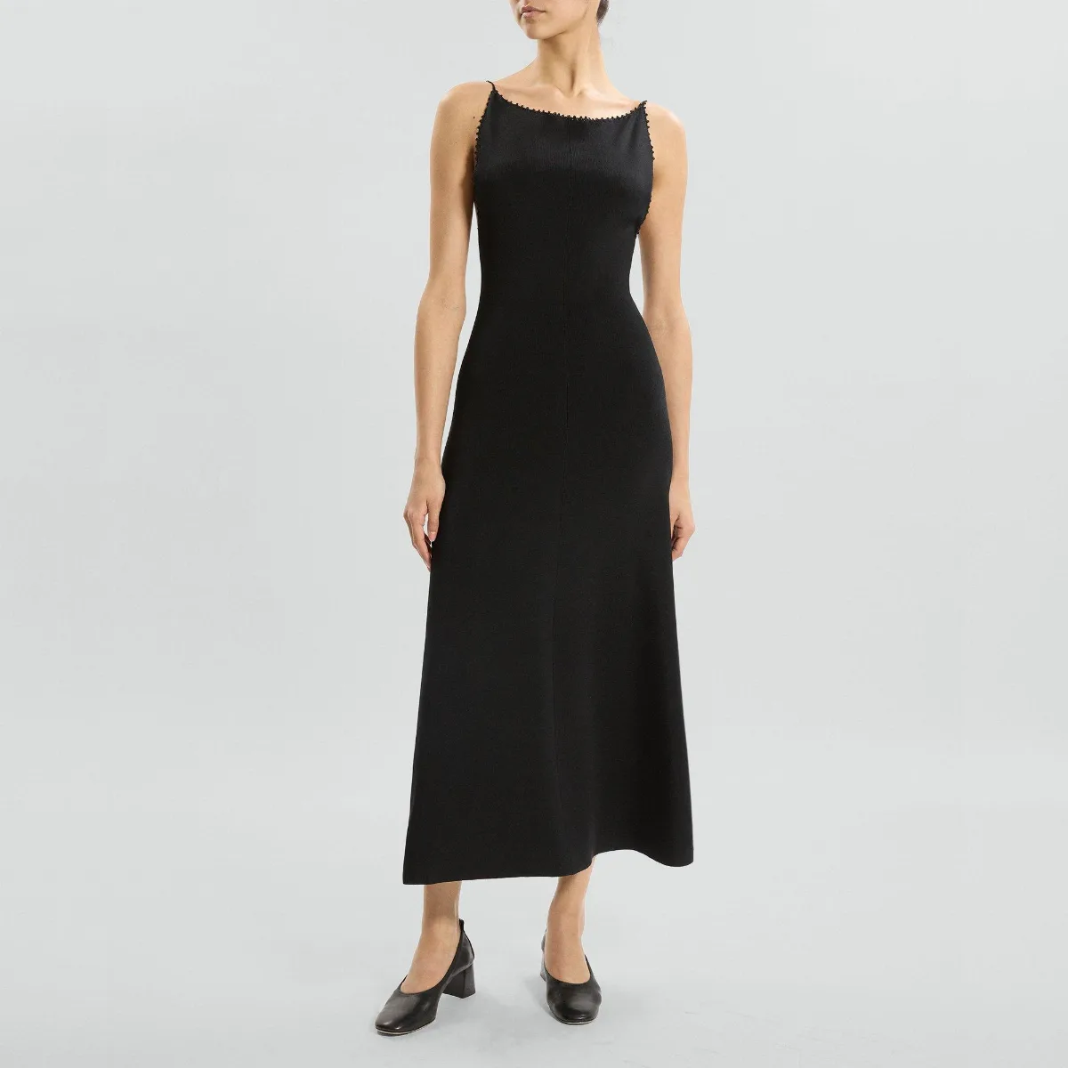Square Neck Dress in Rayon Knit by Theory