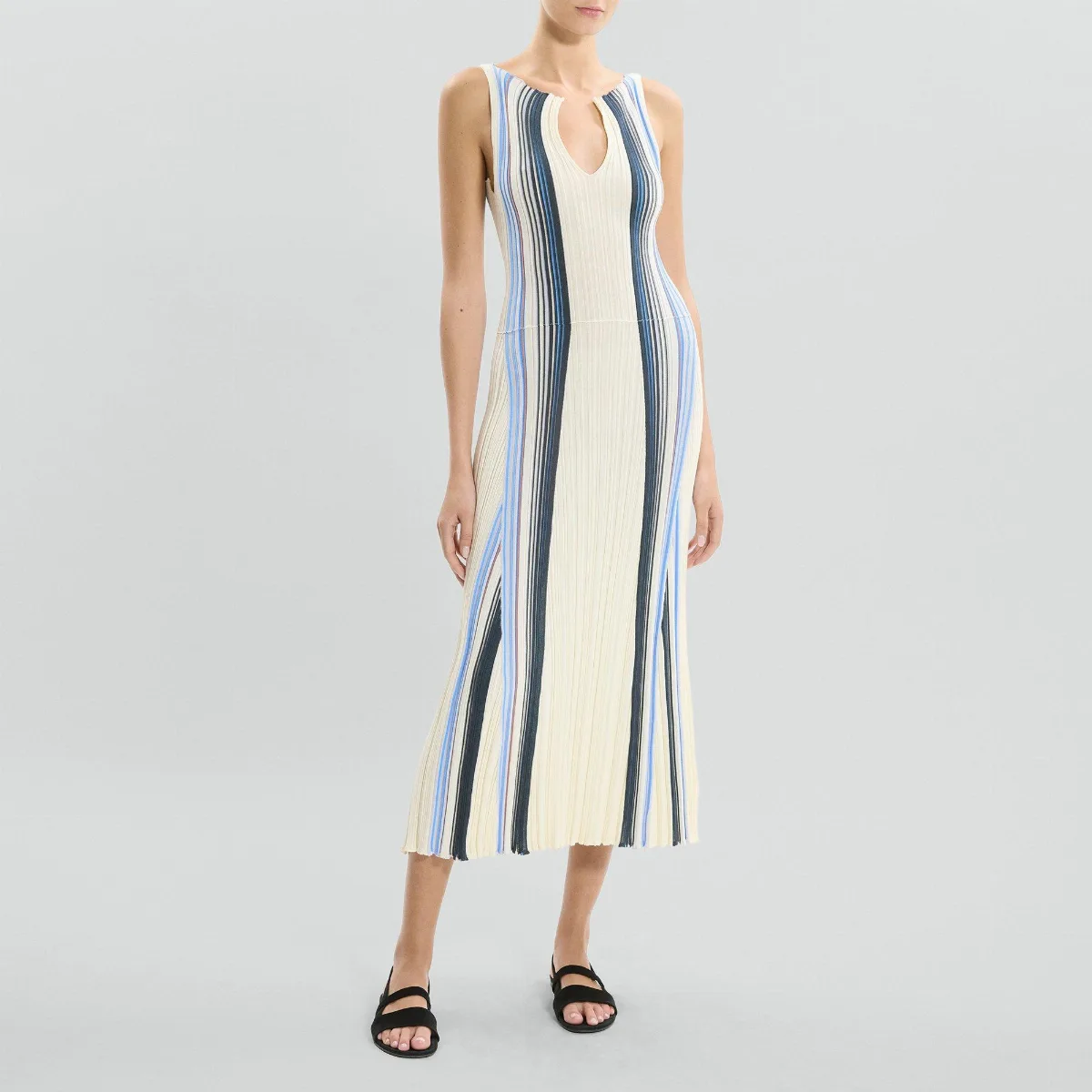 Draped Tank Dress in Organic Cotton-Blend by Theory