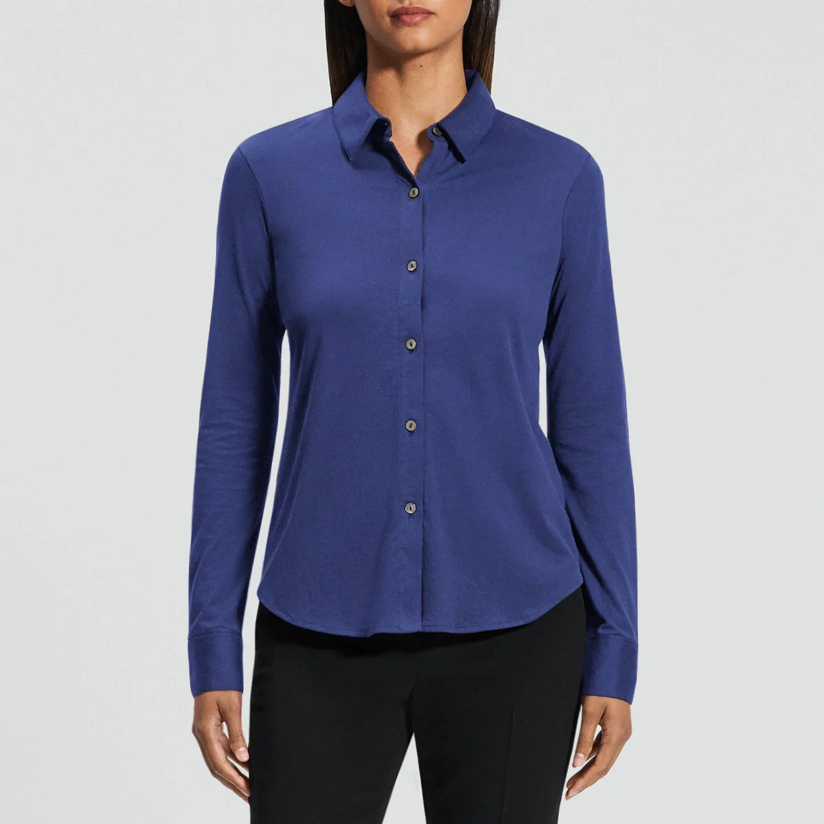Button-Up Shirt in Organic Cotton Knit by Theory