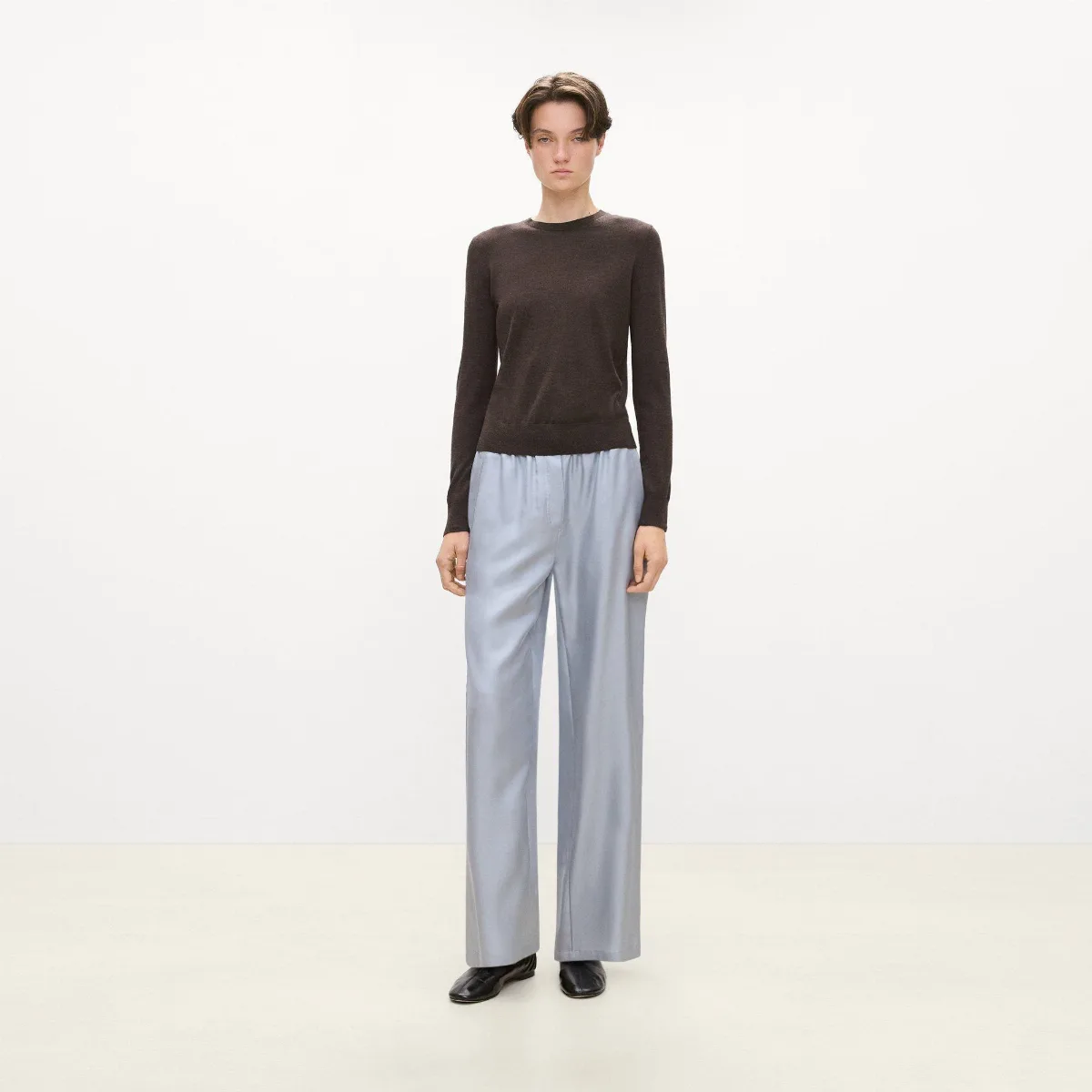 Flowy Pant in Mod Silk Twill by Theory