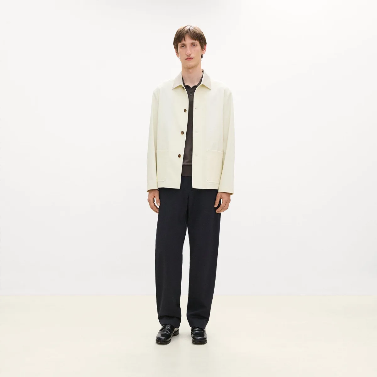 Four-Button Jacket in Moonsoft Cotton by Theory