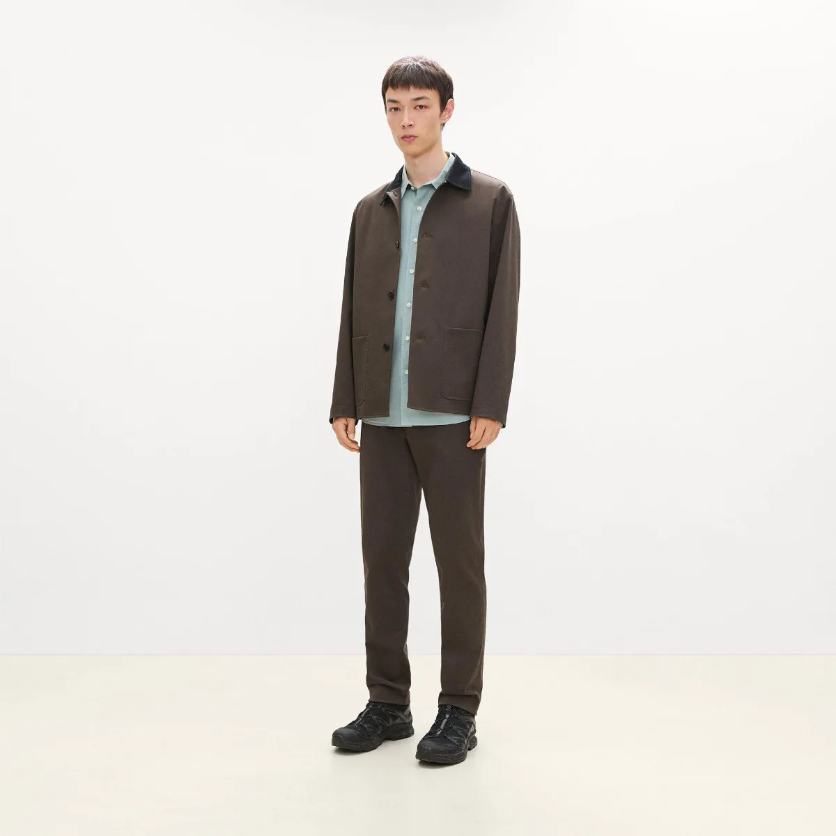 Four-Button Jacket in Moonsoft Cotton