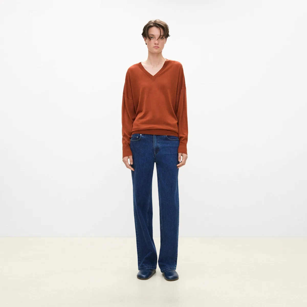 Slim-Straight Jean in Essential Denim by Theory