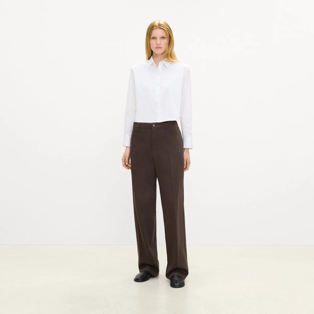 Cropped Tab Shirt in Good Poplin by Theory