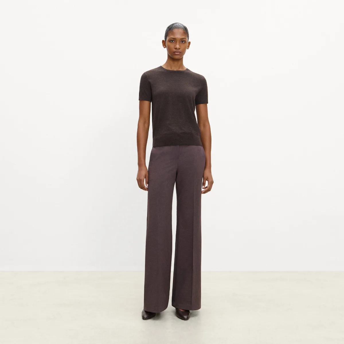 Fluid Flare Pant, 33 in Mlange Crepe by Theory