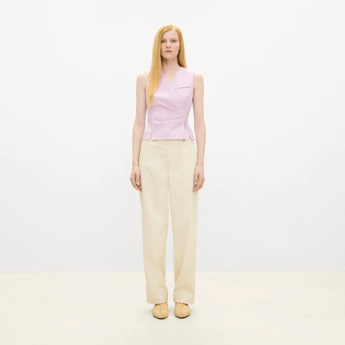 Wrap Vest in Sleek Flannel by Theory
