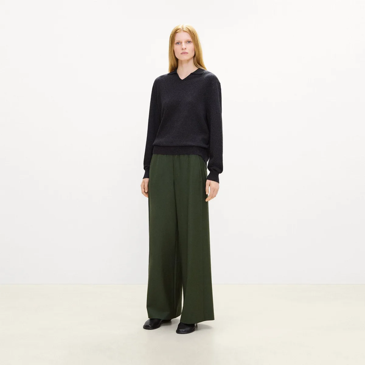 Relaxed Pull-On Pant in Sleek Flannel by Theory