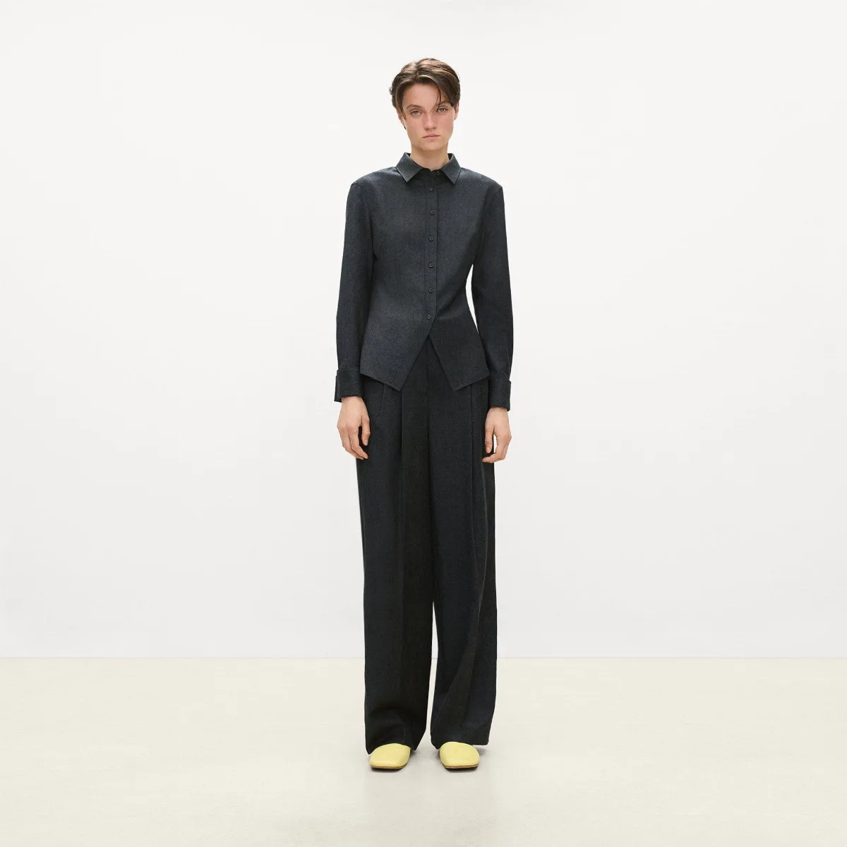 Cutaway Shirt in Sleek Flannel by Theory