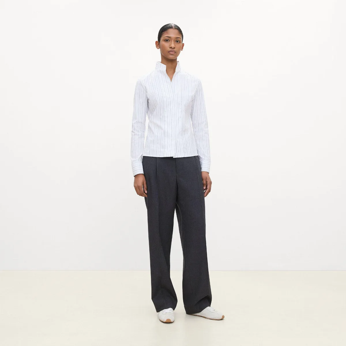Tailored Shirt in Striped Poplin by Theory