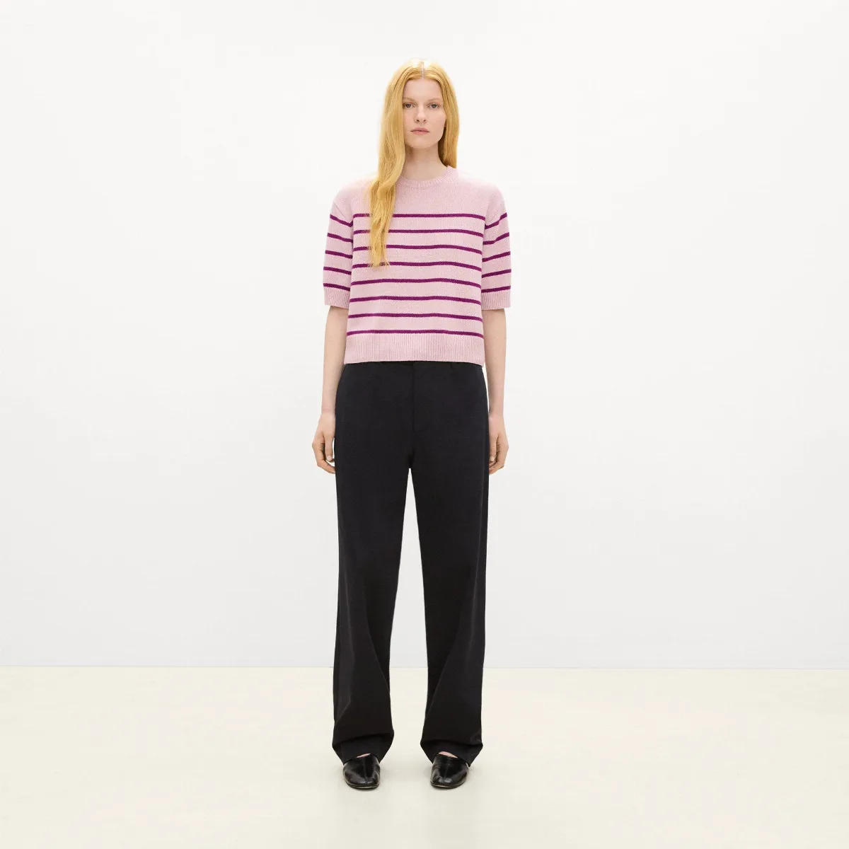 Striped Tee in Cashmere by Theory