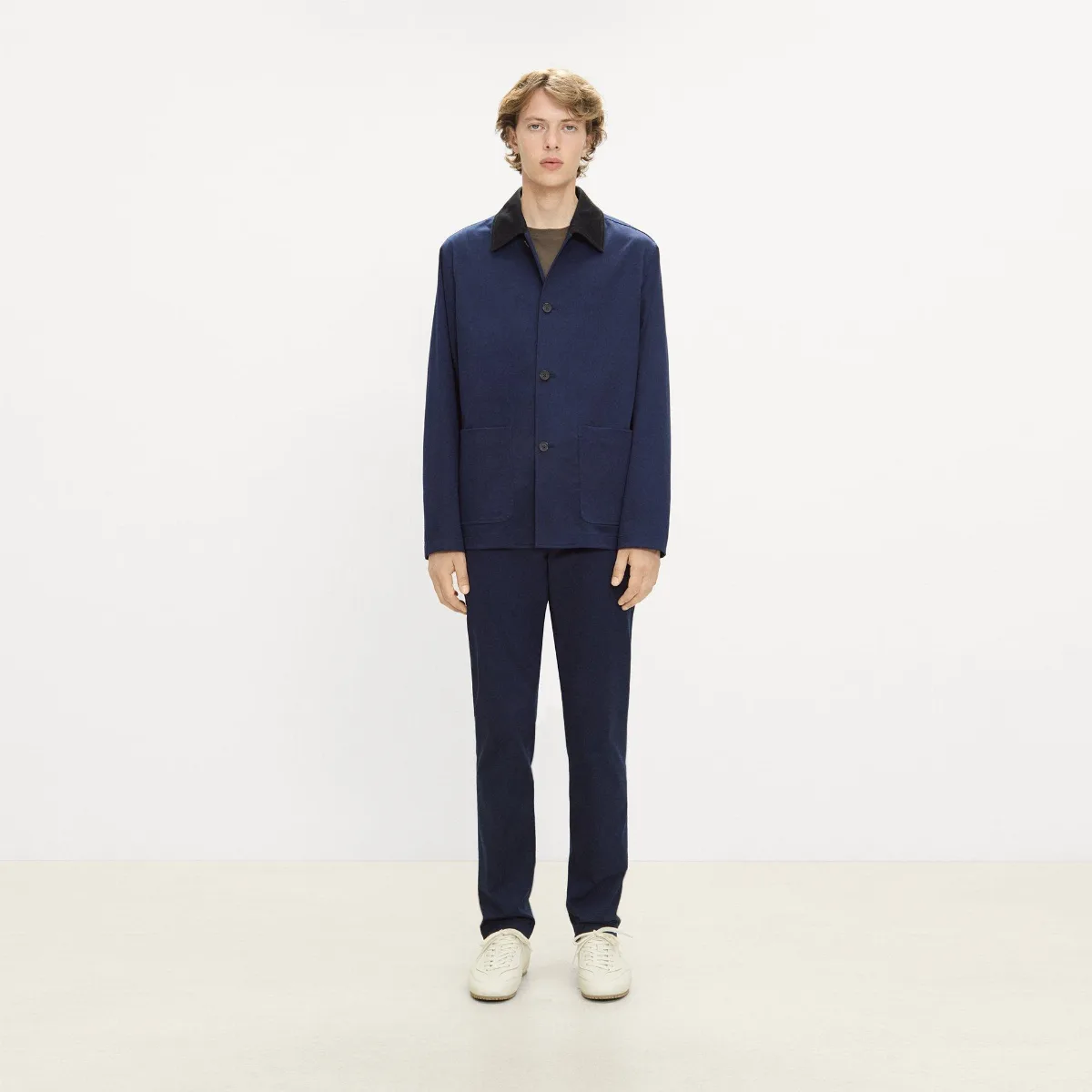 Four-Button Jacket in Moonsoft Cotton