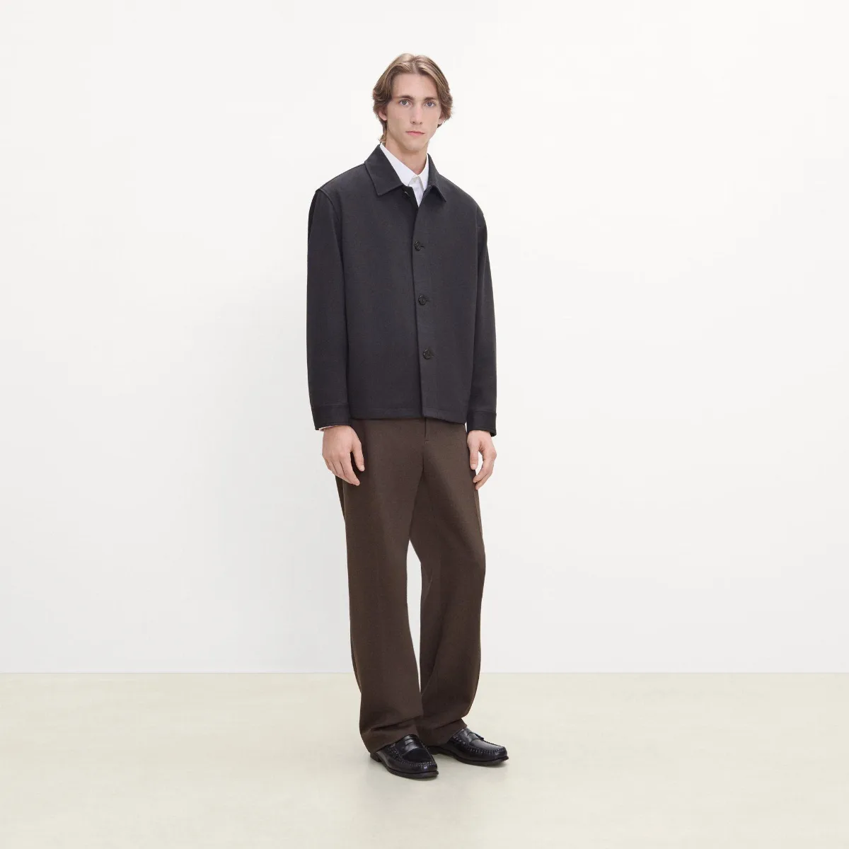 Shirt Jacket in Knit Twill