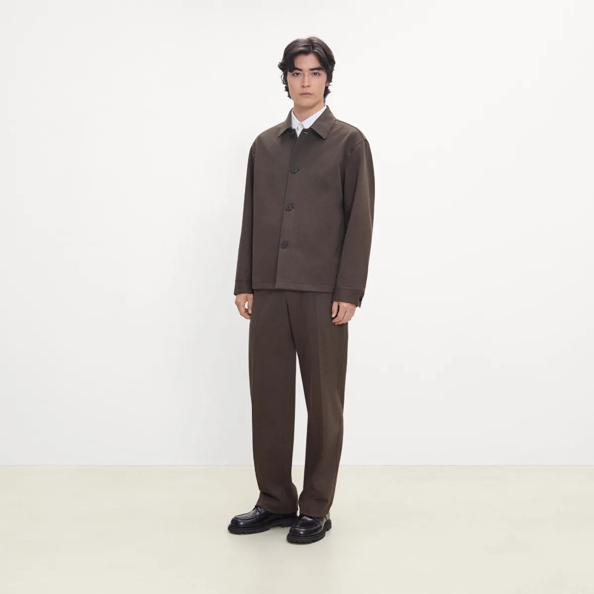 Shirt Jacket in Knit Twill