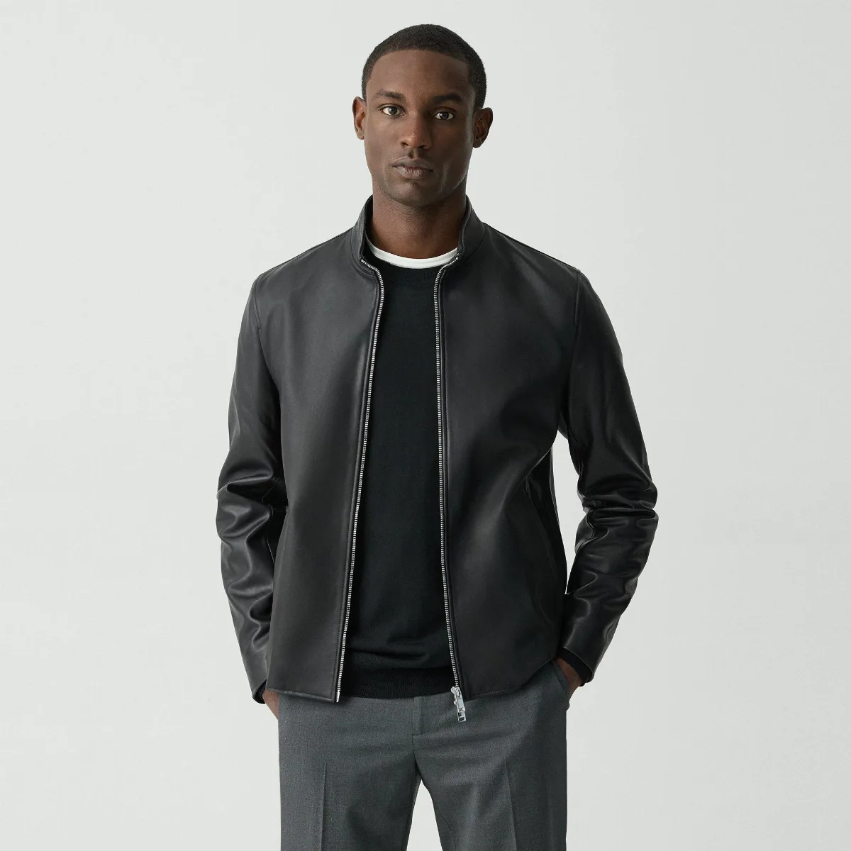 Morvek Zip Jacket in Leather by Theory