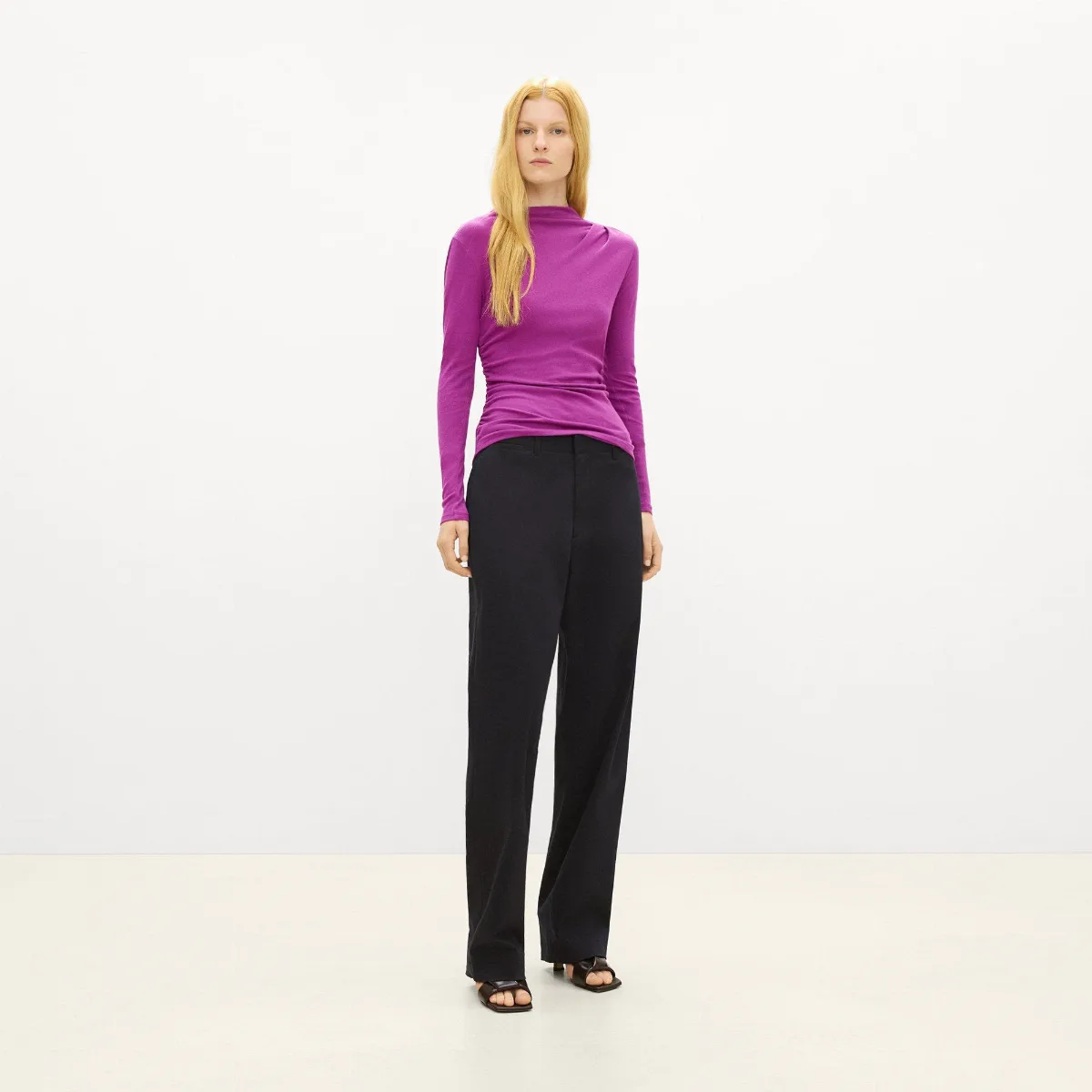 Mock Neck Top in Soft Rib by Theory